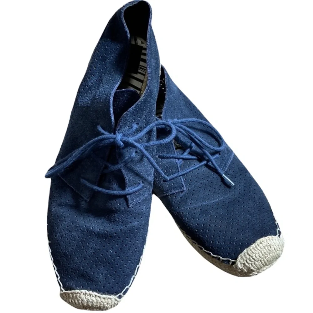 Dolce Vita Navy Suede Lace Up Espadrilles Size 8